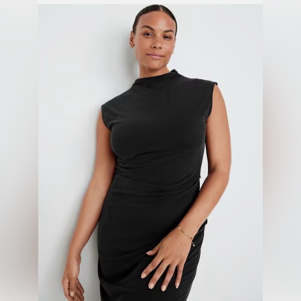 Old Navy mock neck ruched bodycon midi dress Large